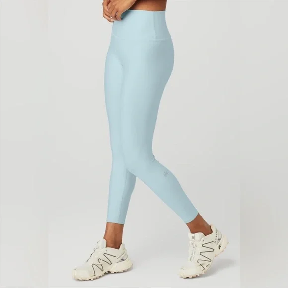 ALO Yoga Blue High-Waisted Leggings ( 7/8 chalk blue) - Picture 1 of 3